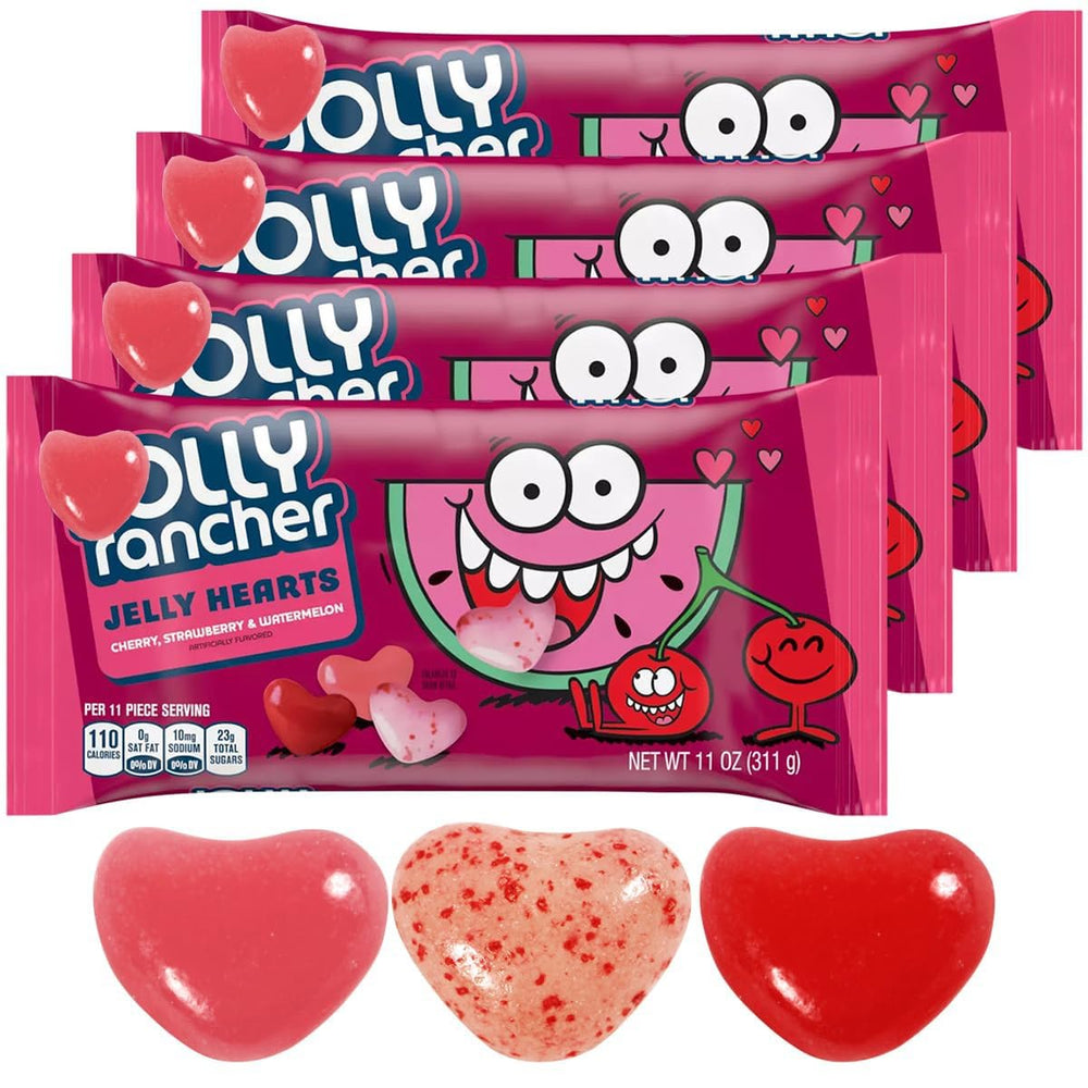 SWEETSIDE CANDY CO. assorted fruit jelly hearts in a bright 4-pack display
