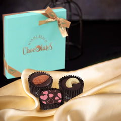 SWEETSIDE CANDY CO vegan dark chocolate truffles box display, perfect gift presentation.