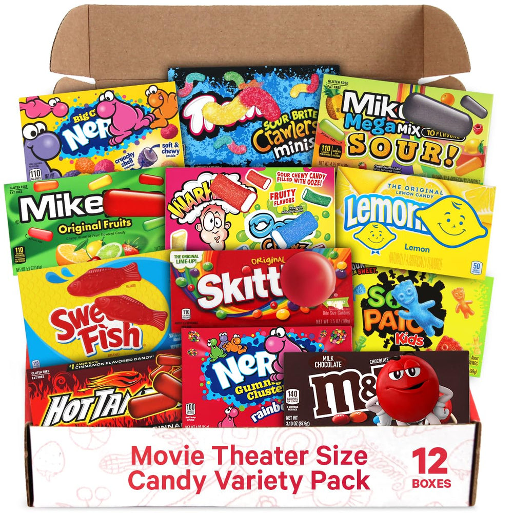 SWEETSIDE CANDY CO. Movie Candy Pack box-front, perfect for sharing during movie nights.