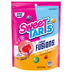 SweeTARTS Chewy Fusions Fruit Punch Medley bag with colorful candies for on-the-go snacking.