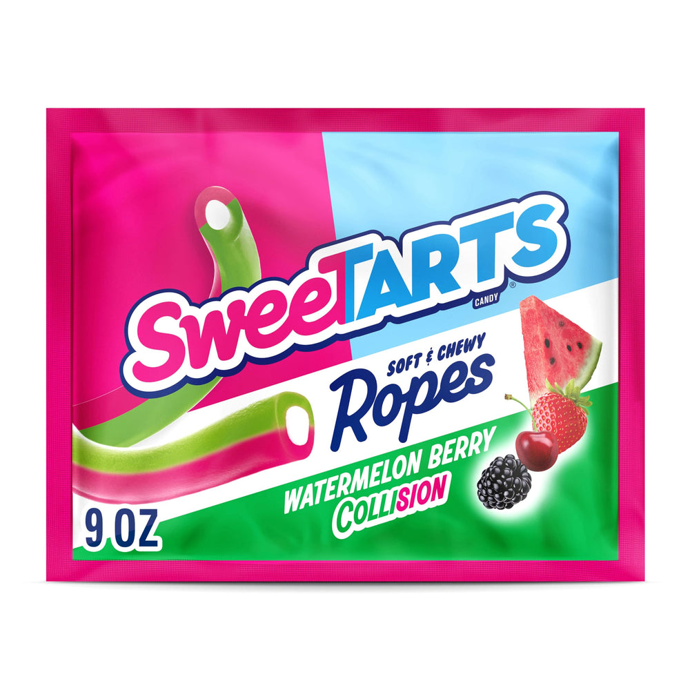 SweeTARTS Ropes Watermelon Berry Collision pack for colorful snacking and tangy chew.