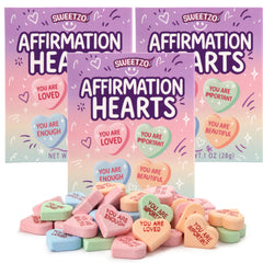 Sweetzo affirmation hearts box displaying uplifting messages for gifts