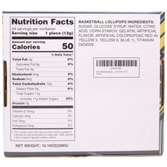 Sweetzo basketball lollipop 24-count box, ideal for group treats and favors.