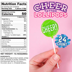 Sweetzo Cheer Tattoo Lollipops show pom-poms pattern for spirited team events