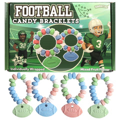 Sweetzo football candy bracelets pack featuring colorful edible jewelry for game-day celebrations.