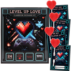 Sweetzo gamer valentines kit box with pixel art for classroom exchanges