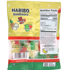 Haribo Christmas Goldbears flavor mix with strawberry, pineapple, raspberry.