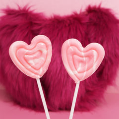 Sweetzo Heart Swirl Lollipops, 24-pack for celebrations and gifting.