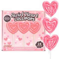 Sweetzo Heart Swirl Lollipops, individually wrapped for freshness and easy sharing.