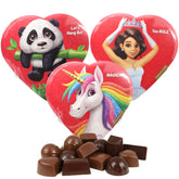 Sweetzo Valentines chocolate heart box trio with whimsical designs and gift-ready presentation.