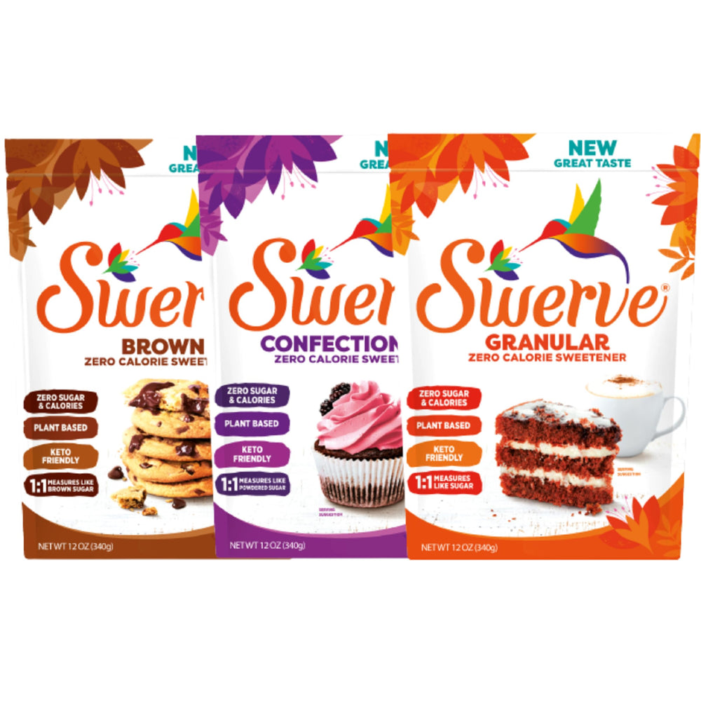 Swerve granular sweetener packaging, a versatile sugar substitute for baking