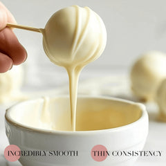 Swisense white chocolate wafers dipped strawberries for glossy treats.