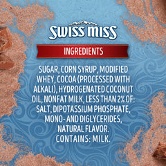 Swiss Miss canister lid open, easy to store and grab a cup.