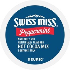 Swiss Miss cocoa box label, flavor notes and serving ideas.
