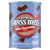 Swiss Miss milk chocolate hot cocoa canister front view for a cozy morning treat