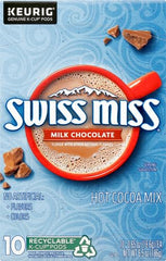 Swiss Miss packaging and label highlight heritage and easy single-serve brewing.