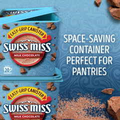 Swiss Miss powder and scoop with real nonfat milk for creamy taste.