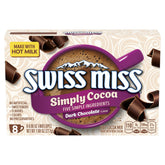 Swiss Miss Simply Cocoa packaging closeup for quick comfort.