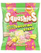 Swizzels Squashies Sour Stars front view showing tangy, playful star shapes for a solo treat.