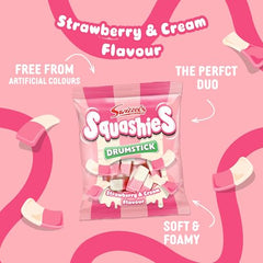 Swizzels Squashies two-tone pink and white candies for sharing.