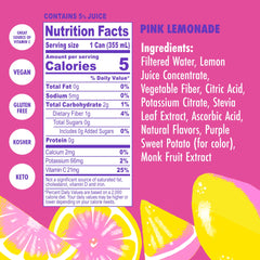 Swoon Pink Lemonade glass poured over ice for a refreshing on-the-go