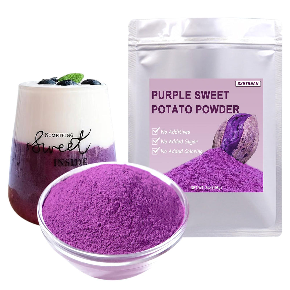 SXETBEAN purple sweet potato powder bag with resealable pouch for freshness.