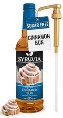 SYRUVIA Cinnamon Bun sugar-free syrup bottle for flavor on the go