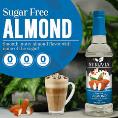 SYRUVIA coffee syrup bottle ready for barista-style latte customization.