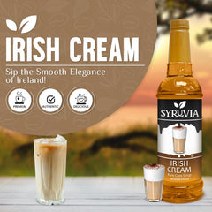 SYRUVIA coffee syrup latte art adds smooth Irish cream notes.
