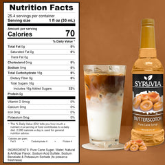 SYRUVIA coffee syrup latte crema enhances aroma and sweetness