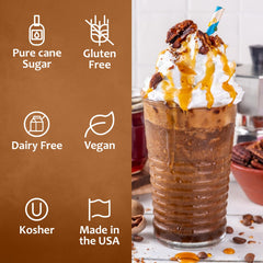 SYRUVIA Syrup added to shakes for dessert-like sweetness.