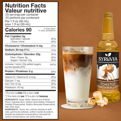 SYRUVIA toasted marshmallow latte bottle adds rich notes to beverages.