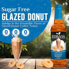 Latte topped with SYRUVIA glaze donut syrup and rich scent.