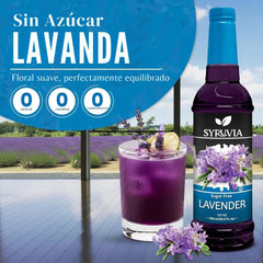 SYRUVIA Latte with lavender drizzle for a calming aroma.
