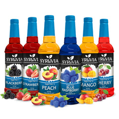 SYRUVIA peach coffee syrup bottle for a sugar-free flavor boost