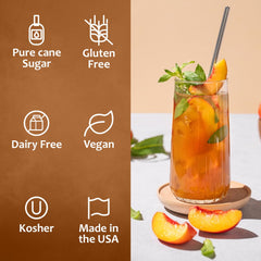 SYRUVIA Peach Syrup lemonade mixer brightens sips with peach brightness