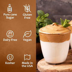 Syruvia Peppermint Syrup drizzled on desserts for a minty sweet finish.