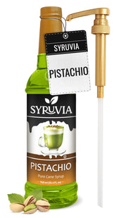 SYRUVIA Pistachio Syrup bottle with pump for easy dispensing