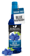 SYRUVIA sugar-free blue raspberry syrup bottle for vibrant drinks