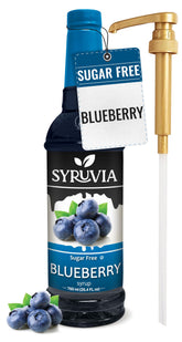 SYRUVIA Sugar-Free Blueberry Syrup bottle pour for flavor boost