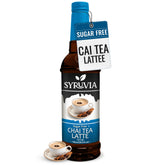 SYRUVIA Sugar Free Chai Tea Syrup bottle on counter for coffee flavoring