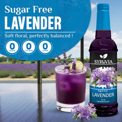 SYRUVIA Sugar-Free Lavender Syrup latte-glass enhances creamy, aromatic lattes