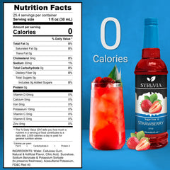 SYRUVIA Sugar-Free Strawberry Syrup pump for easy mess free dosing