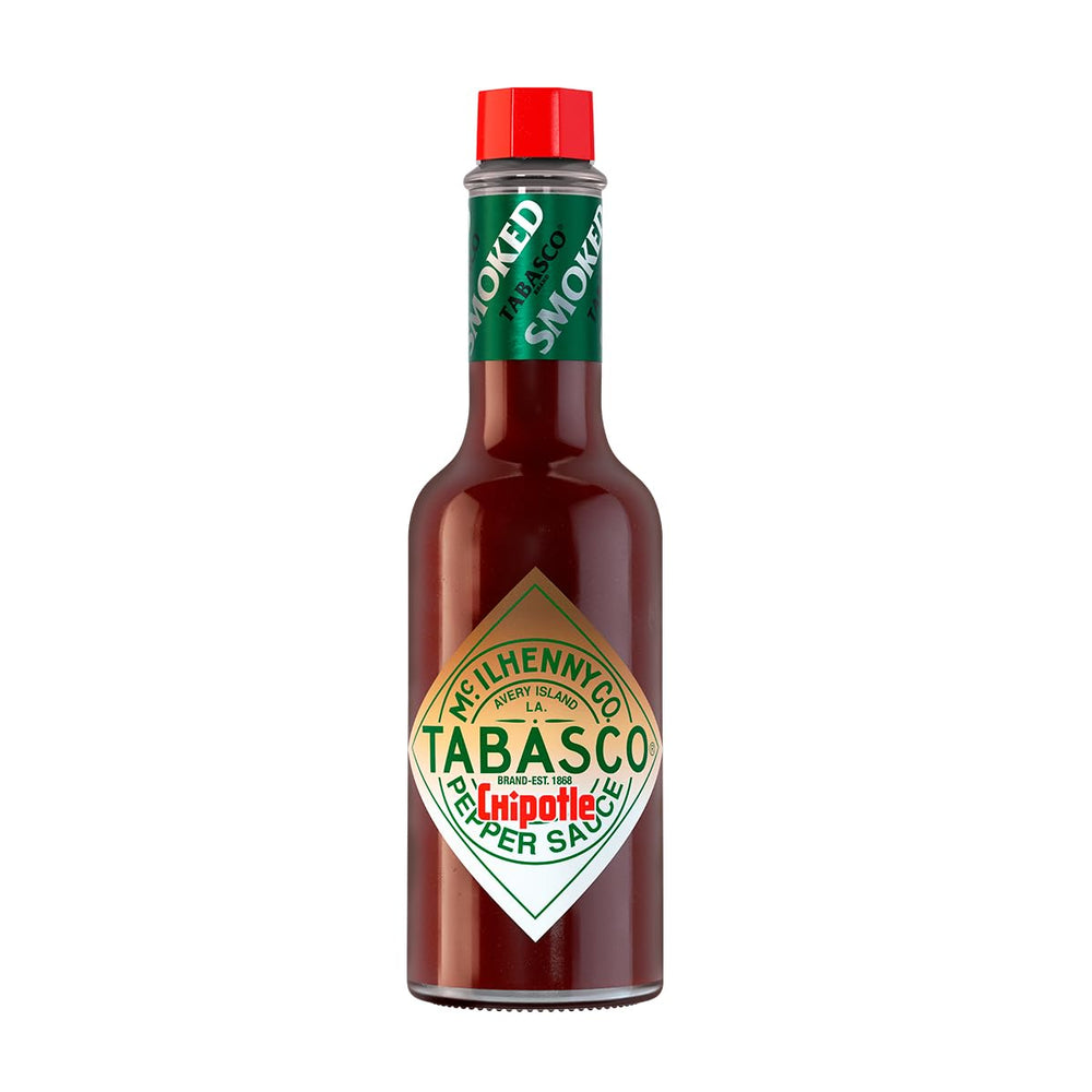 Tabasco Chipotle sauce bottle pouring to add smoky flavor