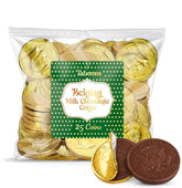 Taboom Belgian milk chocolate gold coins foil-wrapped for festive display and sharing
