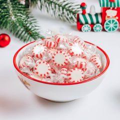 Taboom Starlight Peppermints on a holiday buffet table for decor.