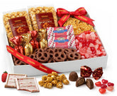 Taboom Valentine's assortment tray closeup showing varied chocolates for sharing.