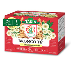 Tadin Bronco tea bag in cup with eucalyptus aroma for a refreshing sip