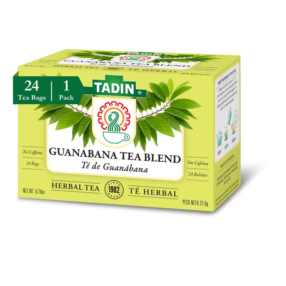 Tadin Guanabana Tea Blend pack on shelf with soothing aroma