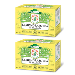 Tadin Lemongrass Tea two-pack display for easy daily brewing.